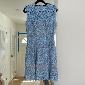 Lela Rose Blue Lace Dress